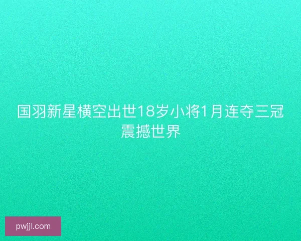 国羽新星横空出世18岁小将1月连夺三冠震撼世界