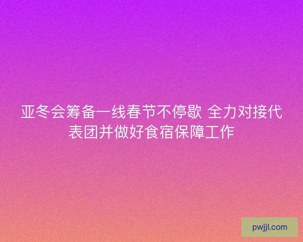 亚冬会筹备一线春节不停歇 全力对接代表团并做好食宿保障工作 亚冬会筹备一线春节不停歇 全力对接代表团并做好食宿保障工作
