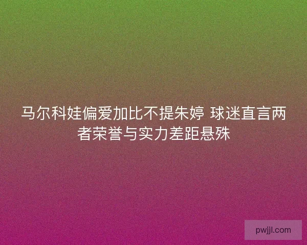 马尔科娃偏爱加比不提朱婷 球迷直言两者荣誉与实力差距悬殊